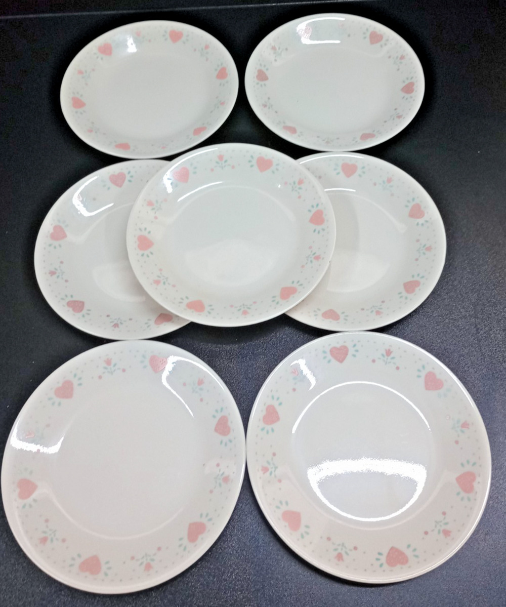 7 Vintage Corelle Corning Forever Yours 6 3/4" Bread, Dessert Plates